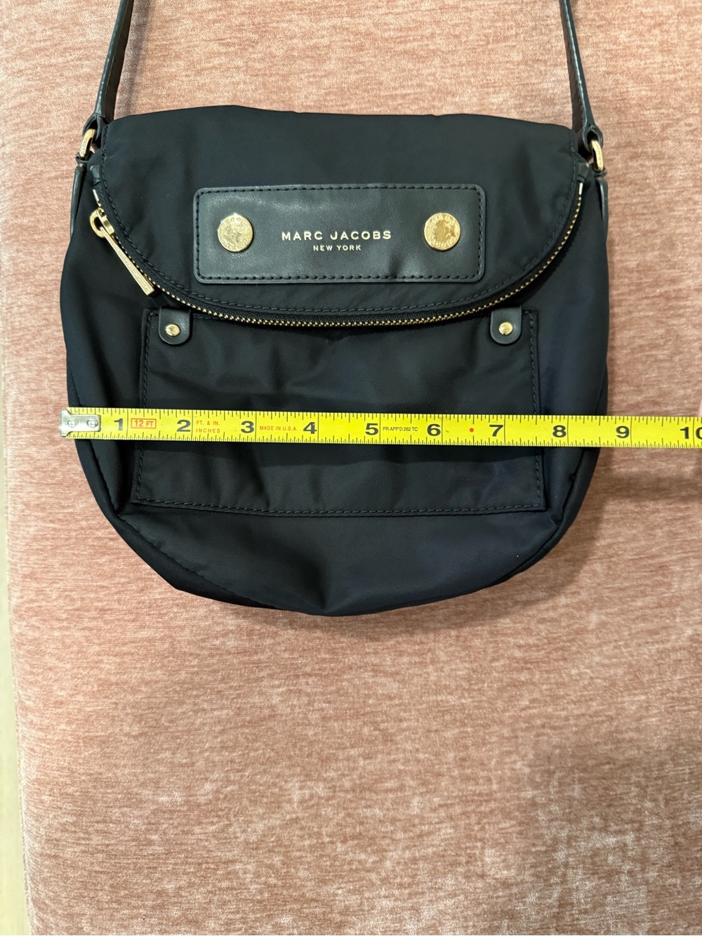 Marc Jacobs Black Nylon Messenger Bag with Gold Accents - Picture 2 of 8
